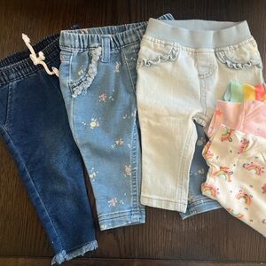 Bundle of short sleeve onesies and jeans for 6 mo old